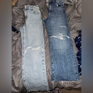 Garage Women’s 90s Straight Jeans in Light Blue and Dark Blue